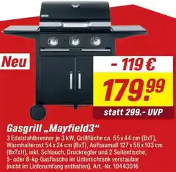 toom Baumarkt Gasgrill „Mayfield3" Angebot