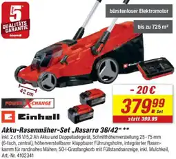toom Baumarkt Einhell Akku-Rasenmäher-Set ,,Rasarro 36/42" Angebot