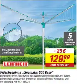 toom Baumarkt LEIFHEIT Wäschespinne „Linomatic 500 Easy" Angebot