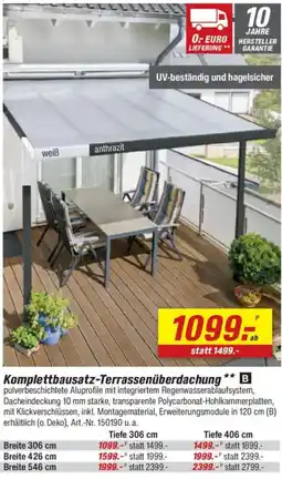 toom Baumarkt Komplettbausatz-Terrassenüberdachung Angebot
