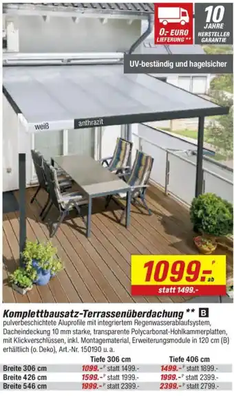 toom Baumarkt Komplettbausatz-Terrassenüberdachung Angebot
