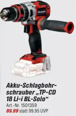 toom Baumarkt Einhell Akku-Schlagbohrschrauber ,,TP-CD 18 Li-i BL-Solo" Angebot