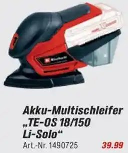 toom Baumarkt Einhell Akku-Multischleifer „,TE-OS 18/150 Li-Solo" Angebot