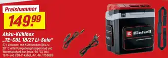 toom Baumarkt Einhell Akku-Kühlbox ,,TE-COL 18/27 Li-Solo" Angebot