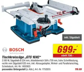 toom Baumarkt BOSCH Tischkreissäge „GTS 10XC" Angebot
