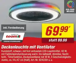 toom Baumarkt Deckenleuchte mit Ventilator Angebot