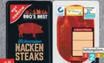 Edeka Gut & Günstig BBQ's Best Schweine Nackensteak Angebot