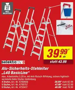 toom Baumarkt Alu-Sicherheits-Stehleiter „L40 BasicLine" Angebot