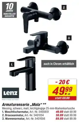 toom Baumarkt Lenz Armaturenserie „Mola" Angebot