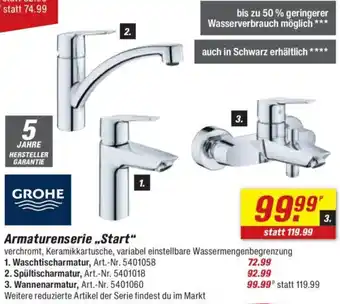 toom Baumarkt GROHE Armaturenserie „Start" Angebot