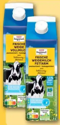 REWE Center Rewe Regional Weidemilch Fettarm Angebot