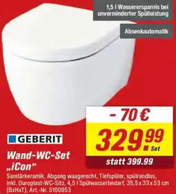 toom Baumarkt GEBERIT Wand-WC-Set ,,iCon" Angebot