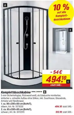 toom Baumarkt Komplettduschkabine Angebot