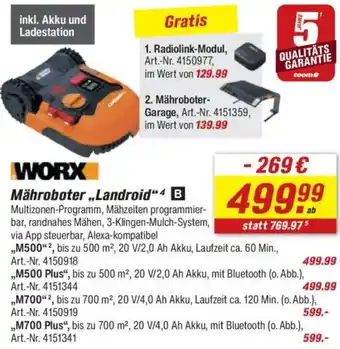 toom Baumarkt WORX Mähroboter „Landroid" Angebot
