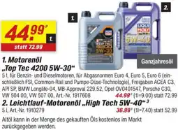 toom Baumarkt Motorenöl „Top Tec 4200 5W-30" Angebot