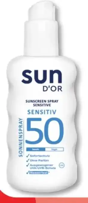 Budni Sun D'Or Sonnenspray sensitiv LSF 50 Angebot