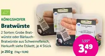 Biomarkt KÖNIGSHOFER Bratwürste Angebot