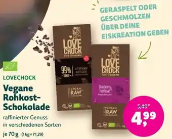 Biomarkt LOVECHOCK Vegane Rohkost Schokolade Angebot