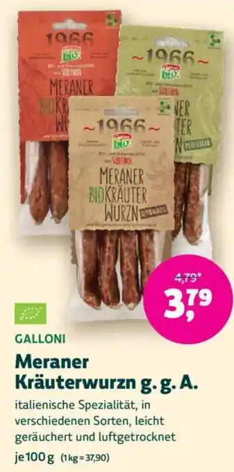 Biomarkt GALLONI Meraner Kräuterwurzn g.g. A. Angebot