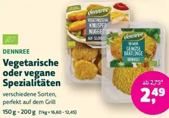 Biomarkt DENNREE Vegetarische oder vegane Spezialitäten Angebot
