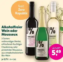 Biomarkt Alkoholfreier Wein oder Mousseux Angebot