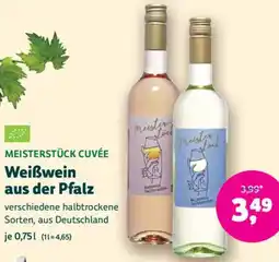 Biomarkt MEISTERSTÜCK CUVÉE Weißwein aus der Pfalz Angebot