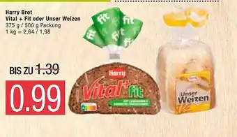 Marktkauf Harry Brot Vital + Fit Oder Unser Weizen 375/500g Angebot