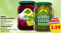 PENNY KÜHNE Rote-Bete-Scheiben oder Gewürzgurken Angebot