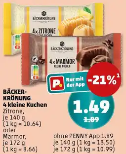PENNY BÄCKERKRÖNUNG 4 kleine Kuchen Angebot
