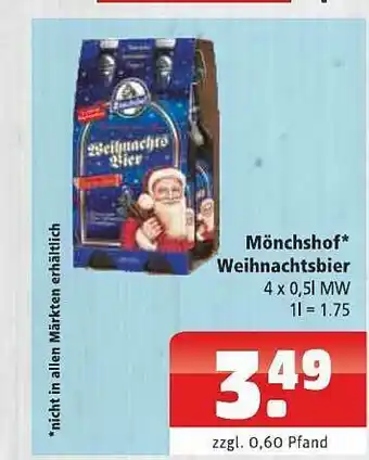 Getränkehaus Mönchshof Weihnachtsbier Angebot