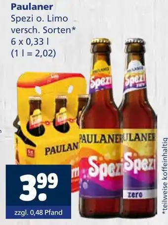 Getränkewelt Paulaner spezi o. limo Angebot