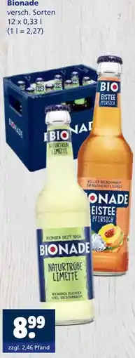 Getränkewelt Bionade bio eistee pfirsich oder naturtrübe limette Angebot