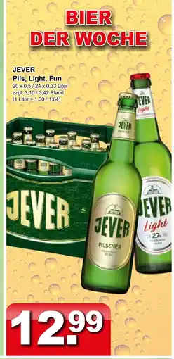 Getränkeparadies Gefromm Jever pils, light, fun Angebot