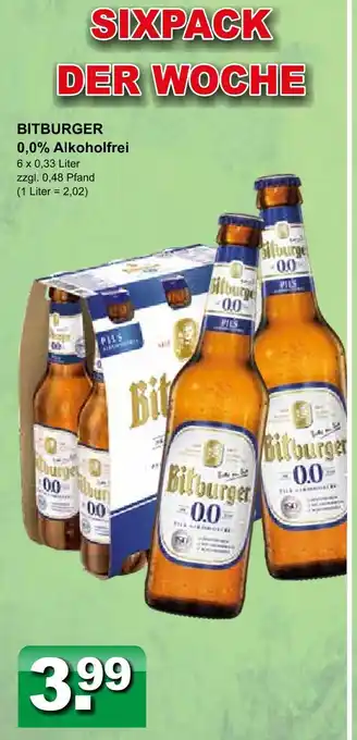 Getränkeparadies Gefromm Bitburger 0,0% alkoholfrei Angebot