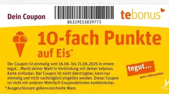 tegut Tebonus 10-fach punkte auf eis Angebot