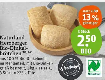 tegut Herzberger naturland herzberger bio-dinkelbrötchen Angebot