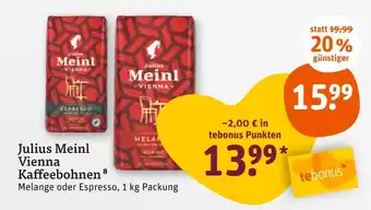 tegut Julius meinl melange Angebot