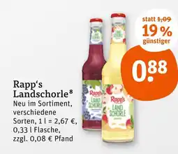 tegut Rapp's landschorle Angebot