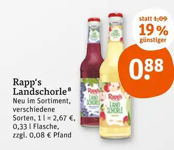 tegut Rapp's landschorle Angebot