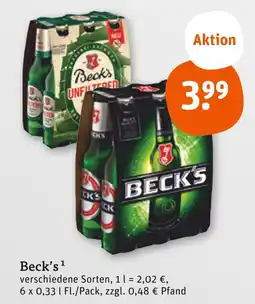 tegut Beck's beck's unfiltered Angebot