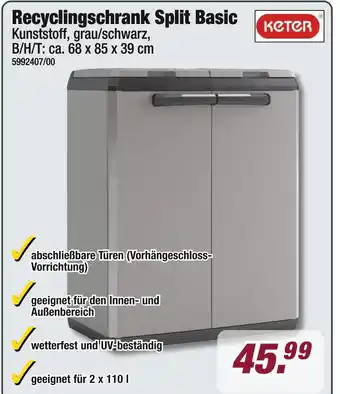 Poco Keter recyclingschrank split basic Angebot