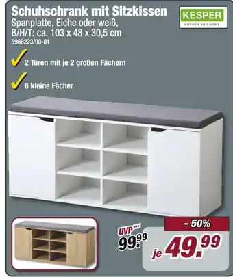 Poco Kesper schuhschrank mit sitzkissen Angebot