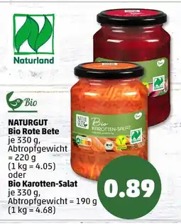 PENNY Naturland, naturgut, bio bio rote bete oder bio karotten-salat Angebot