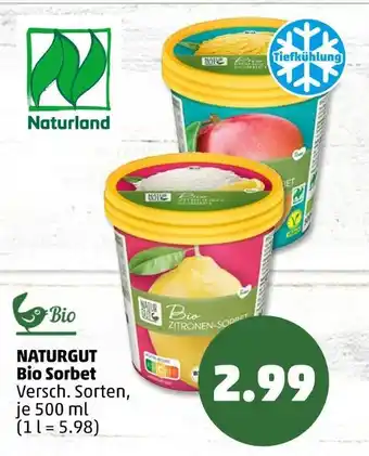 PENNY Naturgut, naturland, bio bio sorbet Angebot