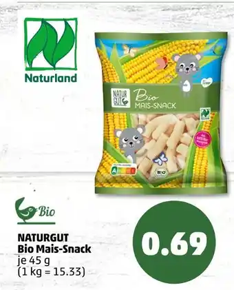 PENNY Naturgut, naturland, bio bio mais-snack Angebot