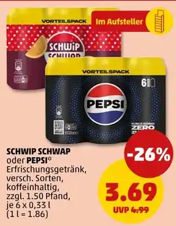 PENNY Schwip schwap oder pepsi erfrischungsgetränk Angebot