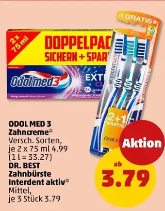 PENNY Odol med 3 oder dr. best zahncreme oder zahnbürste interdent aktiv Angebot