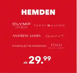 Peek & Cloppenburg Olymp, tommy hilfiger, andrew james, gant, finshley & harding, polo ralph lauren hemden Angebot