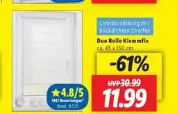 Lidl Duo-Rollo Klemmfix Angebot