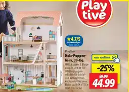 Lidl Playtive Holz-Puppenhaus, 39-tlg Angebot